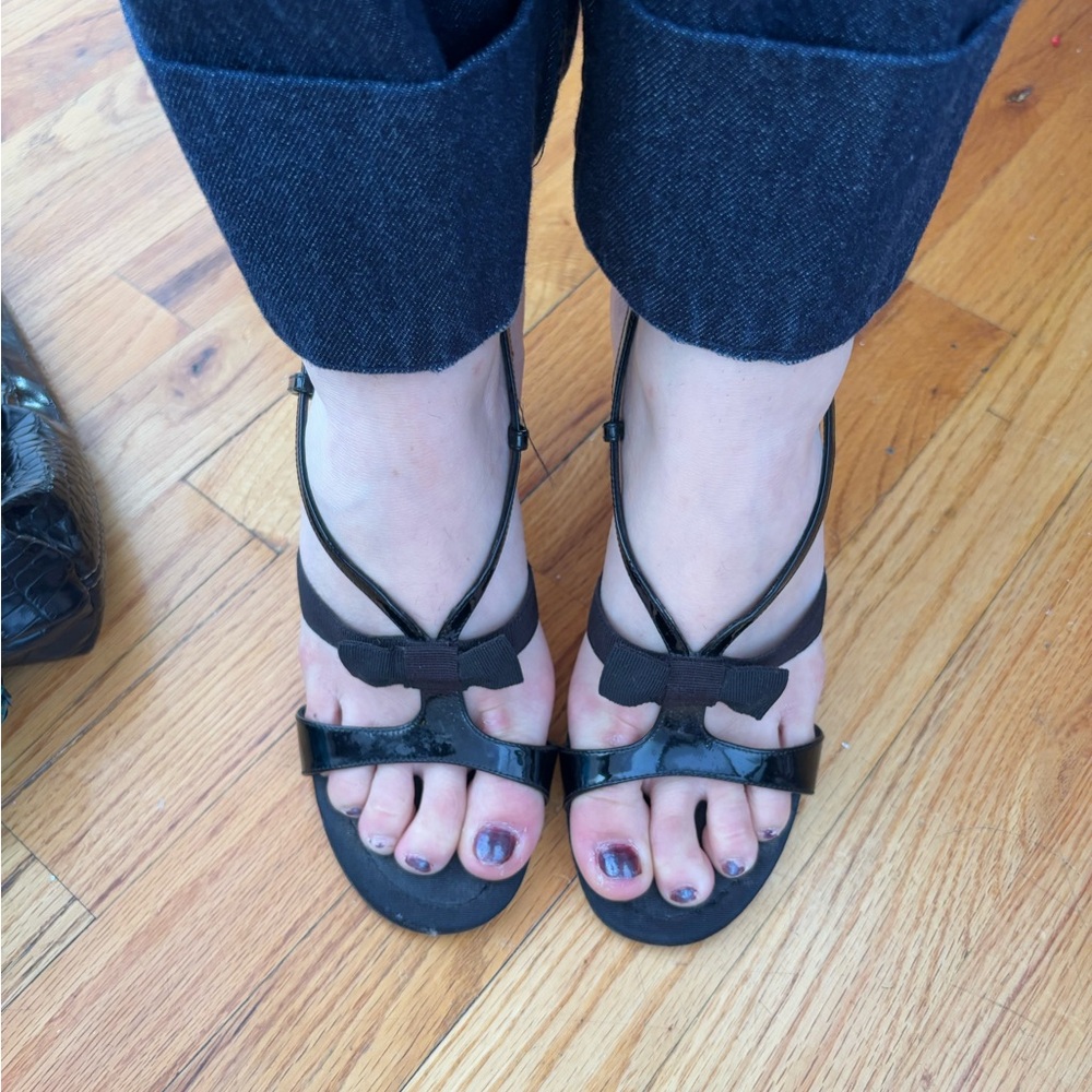 Dolce and Gabbana bow strappy heels